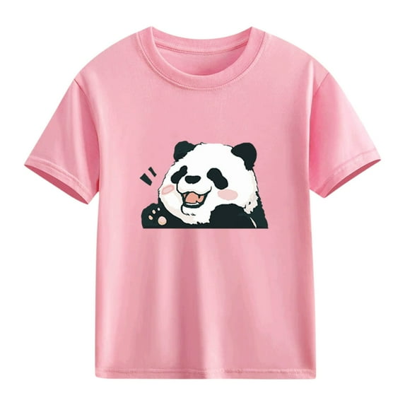 Cethrio Boys Cotton T-shirts, Short Sleeve Soft Casual Summer Graphic Tees for Boy Pink Size 8