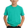 thumbnail image 1 of Cethrio Boys Cotton T-shirts, Short Sleeve Soft Crew Neck Casual Summer Tops for Boy Green Size 12-13 T, 1 of 5
