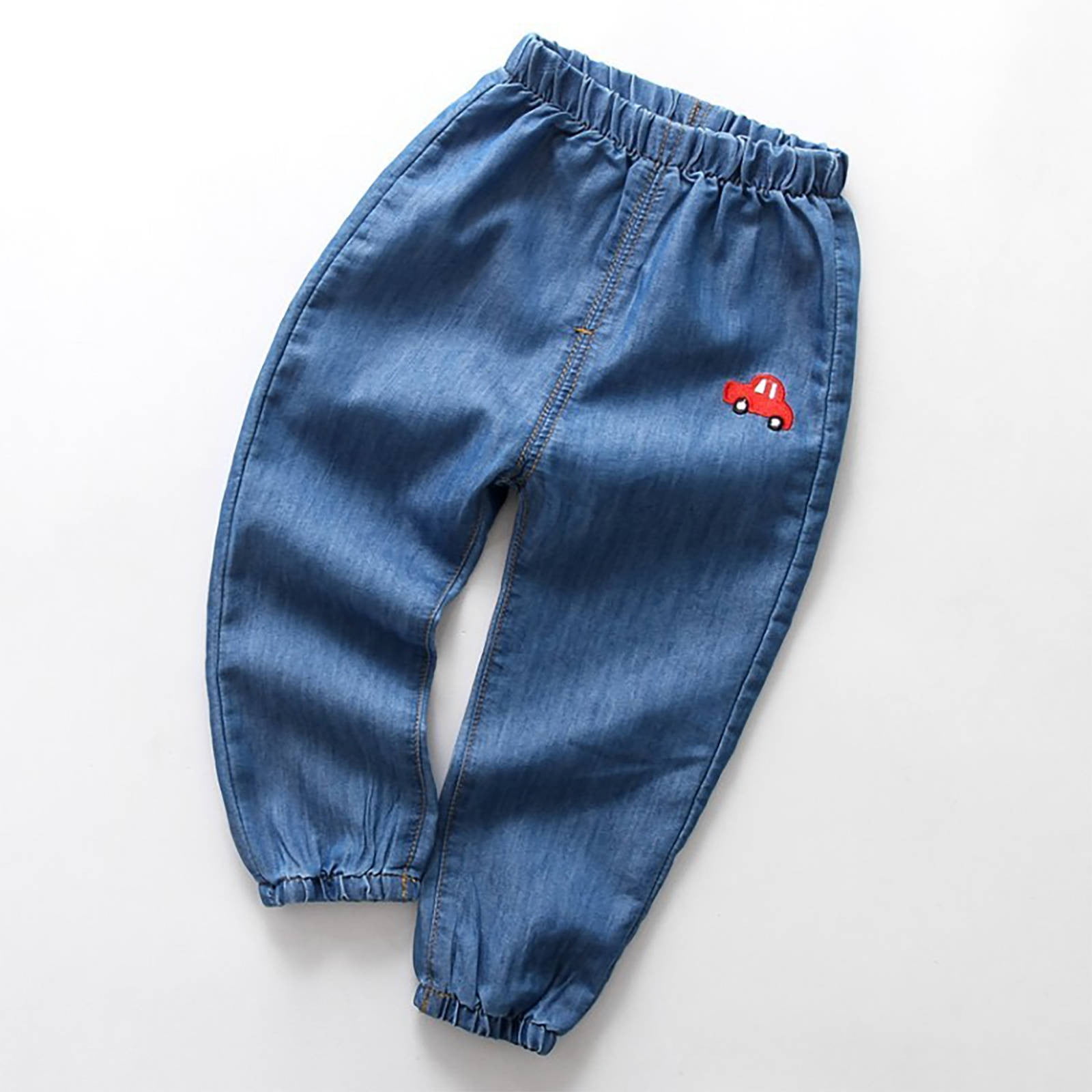 Cethrio Toddler Boys Denim Pants- Elastic Waist Cotton Loose