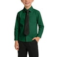 thumbnail image 1 of Cethrio Boys Dress Shirts, Casual Long Sleeve Collared School Uniform Button Down Shirts Green Size 6-9 Months, 1 of 6