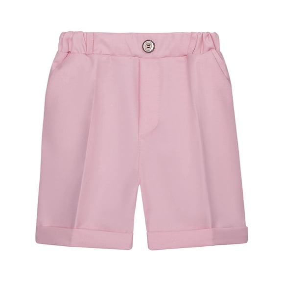 Cethrio Boys Dress Shorts- Lightweight Elastic Waist Casual Printed Fathion Boys Summer Shorts Pink Size 18-24 Months