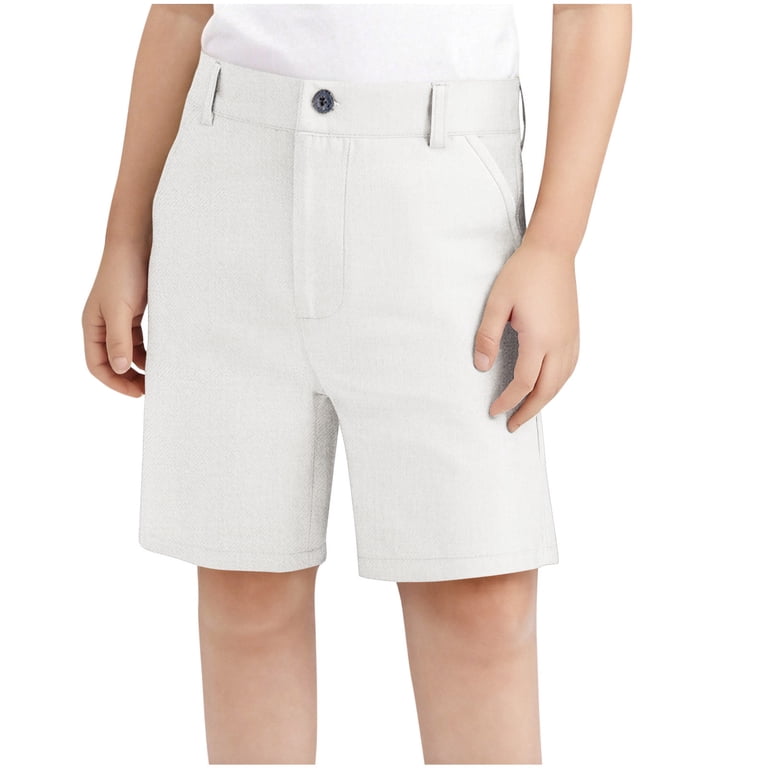 boys white dress shorts Cethrio Boys Dress Shorts, Summer Casual Straight Leg Buttons School Uniform Shorts White Size 10-12, Boy's, Size: 11-12T