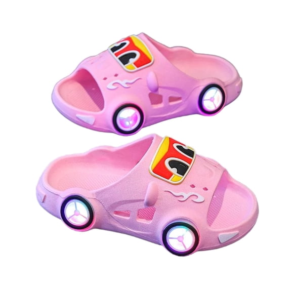 Cethrio Boys Flat Sandals, Slip On Non-slip Open Toe Casual Kids Summer Shoes Pink Size 12.5(Little Kids)