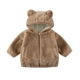 thumbnail image 1 of Cethrio Boys Fleece Jackets, Winter Hooded Zip up Warm Kids Outerwear Khaki Size 6-7 T, 1 of 4