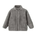 thumbnail image 1 of Cethrio Boys Fleece Jackets with Zipper, Stand-up Collar Soft Thermal Warm Winter Outerwear Gray Size 6, 1 of 2