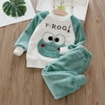 thumbnail image 1 of Cethrio Boys Fleece Pajama Sets, Flannel 2 Piece Warm Sleepwear Set Green Size 1-7 T, 1 of 3