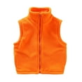 thumbnail image 1 of Cethrio Boys Fleece Vests, Warm Sleeveless Full Zip Soft Outerwear with Pockets Orange Size 9-10T, 1 of 2