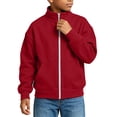 thumbnail image 1 of Cethrio Boys Full Zip Sweatshirts, Fleece-lined Casual Long Sleeve Stand Collar Fall Jackets with Pockets Size 9-10 Years Wine, 1 of 7