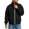 thumbnail image 1 of Cethrio Boys Full Zip Sweatshirts, Stand Collar Casual Fleece-lined Long Sleeve Fall Jackets with Pockets Size 13-14 Years Black, 1 of 7