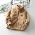 thumbnail image 1 of Cethrio Boys Girls Fleece Jackets, Warm Thickened Zip up Long Sleeve Fall Winter Coats Khaki Size 9-10T, 1 of 3