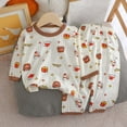 thumbnail image 1 of Cethrio Boys Girls Pajama Sets, 2 Piece Cotton Soft Summer Fall Sleepwear Brown Size 4-5 T, 1 of 3