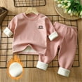 thumbnail image 1 of Cethrio Boys Girls Pajama Sets, Comfy 2 Piece Thickened Fall Winter Sleepwear Pink Size 3-4 T, 1 of 4
