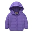 thumbnail image 1 of Cethrio Boys Girls Puffer Jackets, Warm Lightweight Full Zip Hooded Winter Outerwear Purple Size 9-10 T, 1 of 9