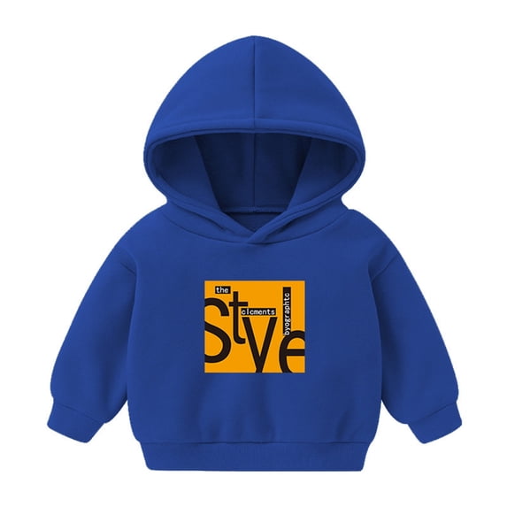 Cethrio Boys Girls Sweatshirts, Hooded Printed Long Sleeve Spring and Autumn Tops Blue Size 4-5 T