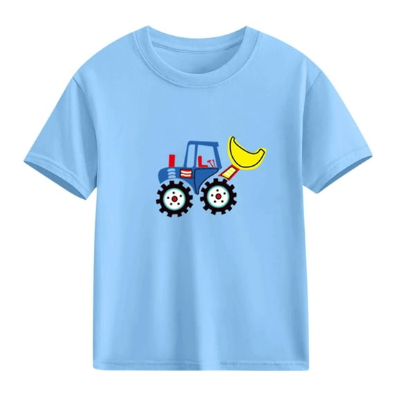 Cethrio Boys Graphic Tees, Crew Neck Casual Summer Cotton Boys T-shirts Blue Size 10-12