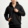 thumbnail image 1 of Cethrio Boys Half Zip Hoodies Size 9-10 Years, Pullover Long Sleeve Casual Fleece-lined Boys Hooded Sweatshirts Black, 1 of 8