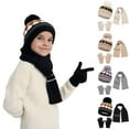 thumbnail image 1 of Cethrio Boys Hats, Scarves & Gloves Sets, Warm Windproof Snow 3 PC Winter Beanies Black Size 1-8T, 1 of 8