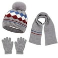 thumbnail image 1 of Cethrio Boys Hats, Scarves & Gloves Sets, Warm Windproof Snow 3 PC Winter Beanies Gray Size 1-8T, 1 of 7