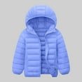 thumbnail image 1 of Cethrio Boys Hooded Puffer Jacket, Full Zip Thermal Windproof Waterproof Kids Winter Coats Sky Blue Size 10-12, 1 of 5