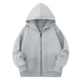 thumbnail image 1 of Cethrio Boys Hoodies with Pockets, Zipper Cotton Long Sleeve Casual Kids Outerwear Gray Size 7-8, 1 of 4