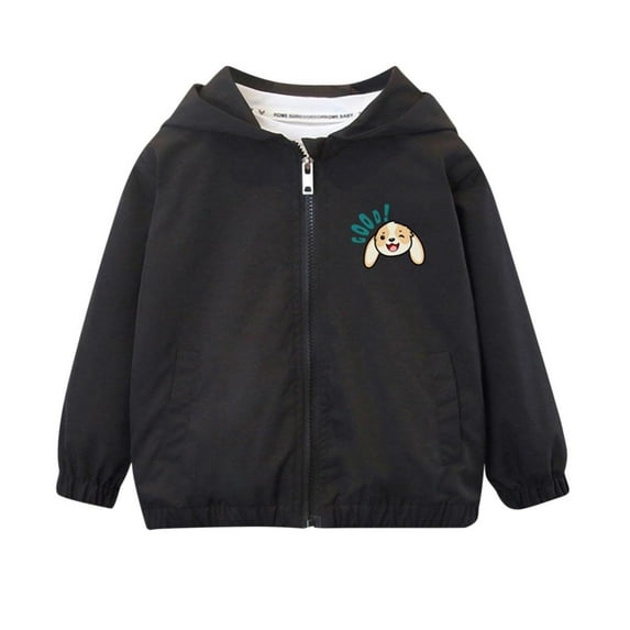 Cethrio Boys Jackets with Hooded, Casual Long Sleeve Lightweight Zipper Boys Outerwear Black Size 10-12