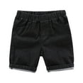 thumbnail image 1 of Cethrio Boys Jean Shorts- Elastic Waist Casual Cotton Fathion Lightweight Boys Summer Shorts Black Size 8 T, 1 of 2