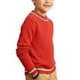 thumbnail image 1 of Cethrio Boys Knitted Sweaters, Crew Neck Pullover Long Sleeve Fashion Fall Winter Tops Red Size 10-11T, 1 of 5