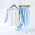 thumbnail image 1 of Cethrio Boys Long Sleeve Pajama Sets, 2 Piece Soft Comfy Boys' Sleepwear Blue Size 6-7, 1 of 3