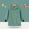 thumbnail image 1 of Cethrio Boys Mid-length Jackets, Loose Fit Printed Cotton Long Sleeve Fall Outerwear Green Size 9-12T, 1 of 2