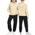 thumbnail image 1 of Cethrio Boys Outfit Sets, 2 Piece Athletic Casual Long Sleeve Hoodies and Sweatpants Sets Khaki Size 6, 1 of 5