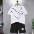 thumbnail image 1 of Cethrio Boys Outfit Sets, Basketball Quick-Dry Sports Summer Shirts and Shorts Set White Size 13-14 T, 1 of 6