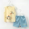thumbnail image 1 of Cethrio Boys Outfit Sets, Print Summer Cotton Shirts and Shorts Sets Light Blue Size 8-9 T, 1 of 3