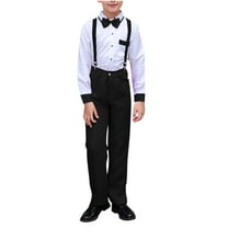 Cethrio Boys Outfit Sets, School Uniform Cotton Formal Fashion Boys' Clothing Sets Black Size 10-12