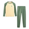 thumbnail image 1 of Cethrio Boys Pajama Sets, Long Sleeve Thermal Fall Winter Cotton Sleepwear Sets Green Size 7, 1 of 3