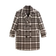 thumbnail image 1 of Cethrio Boys Peacoats, Long Sleeve Casual Mid-length Plaid Blended Wool Coats Gray Size 1-2 T, 1 of 3