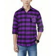 thumbnail image 1 of Cethrio Boys Plaid Shirts, Lightweight Collared School Long Sleeve Button Down Shirts Purple Size 12-13T, 1 of 5