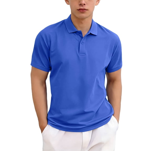 Cethrio Boys Polo Shirts, Collared Summer Quick-drying Casual Athletic Tops Blue Size 6