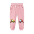 thumbnail image 1 of Cethrio Boys Printed Sweatpants, Drawstring Sports Elastic Bottom Warm Jogger Pants Pink Size 2-3T, 1 of 3