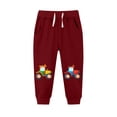 thumbnail image 1 of Cethrio Boys Printed Sweatpants, Elastic Bottom Warm Drawstring Sports Jogger Pants Red Size 12, 1 of 3