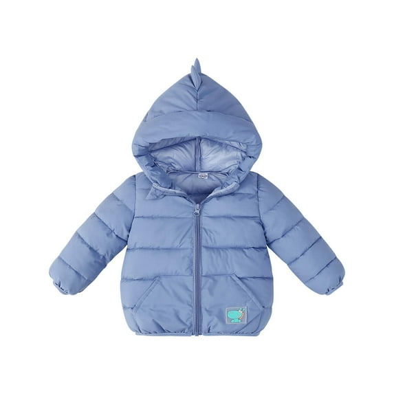 Cethrio Boys Puffer Jackets, Windproof Hooded Warm Lightweight Winter Coats Outerwear Blue Size 6T