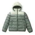 thumbnail image 1 of Cethrio Boys Puffer Jackets, Zip up Lightweight Windproof Warm Winter Coats Army Green Size 12, 1 of 6
