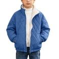 thumbnail image 1 of Cethrio Boys Quilted Jacket, Full Zip Fleece Lined Warm Lightweight Winter Outerwear with Pockets Size 12-13 Years Blue, 1 of 8