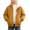 thumbnail image 1 of Cethrio Boys Quilted Jacket, Full Zip Warm Fleece Lined Lightweight Winter Outerwear with Pockets Size 10-12 Yellow, 1 of 8