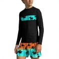 thumbnail image 1 of Cethrio Boys' Rash Guard Swimsuits Size 10-12, 2 Piece Long Sleeve Surfing Beach Kids Bathing Suit Mint Green, 1 of 6