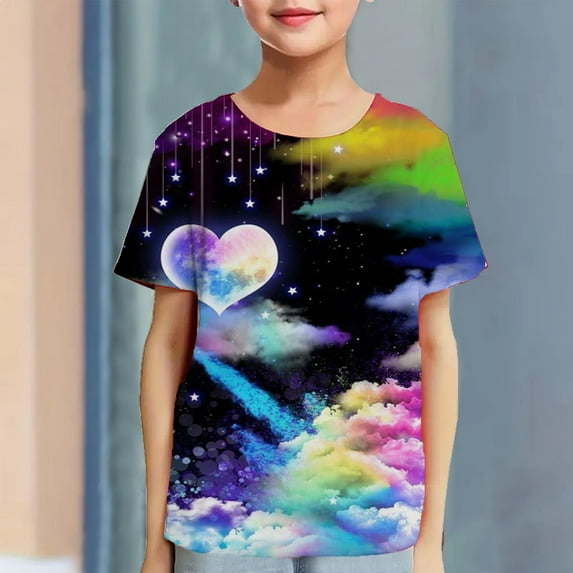 Cethrio Boys Shirts- Fashion Casual Crew Neck Short Sleeve Summer T shirts Tops Multicolor Size 4 Years