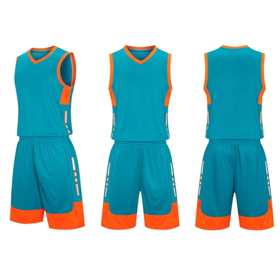 Cethrio Boys' Shorts Sets, Sleeveless Sports Summer Athletic Outfit Sets Activewear Sky Blue Size 13-14 T