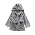 thumbnail image 1 of Cethrio Boys Sleepwear Robes & Bathrobes, Long Sleeve Flannel Hooded Kids Pajamas Gray Size 1-2T, 1 of 5