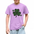 thumbnail image 1 of Cethrio Boys St Patrick's Day T-shirts, Short Sleeve Graphic Casual Party Summer Tops Purple Size 5T, 1 of 4