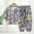 thumbnail image 1 of Cethrio Boys Summer Pajama Sets, 2 Piece Cotton Buttons Soft Boys' Sleepwear Black Size 11-12T, 1 of 3