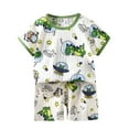 thumbnail image 1 of Cethrio Boys Summer Pajama Sets, Cotton 2 Piece Comfy Soft Boys' Sleepwear Green Size 6Months-9T, 1 of 2